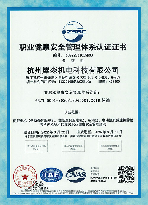 職業健康體系證書